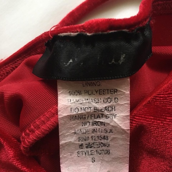 Evening Dark Red High Slit Velvet Wrap Floor Length Dress - Picture 3 of 5